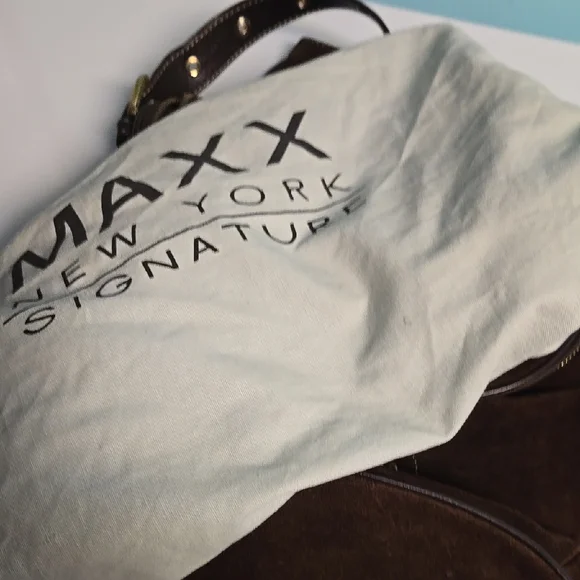 Maxx New York Brown Suede Crossbody Bag - Picture 6 of 6
